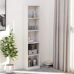 vidaXL Bibliothèque à 5 niveaux Blanc brillant 40x24x175 cm Aggloméré