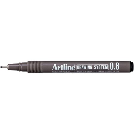 Feutre 'Drawing System' pointe 0,8 mm noir x 12 ARTLINE