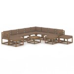 vidaXL Salon de jardin 12 Pièces avec coussins Taupe