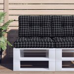 vidaXL Coussin de palette motif à carreaux noir 50x40x12 cm tissu