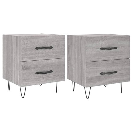 vidaXL Tables de chevet 2 Pièces gris sonoma 40x35x47 5 cm