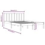 vidaXL Cadre de lit Gris Bois de pin massif 140x200 cm