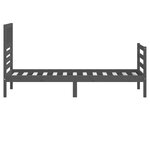 vidaXL Cadre de lit Gris Bois massif 100x200 cm