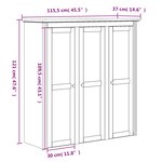 vidaXL Armoire avec portes vitrées BODO blanc bois de pin massif