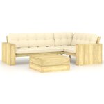 vidaXL Salon de jardin 2 Pièces avec coussins bois de pin imprégné