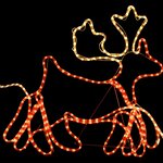 vidaXL Cordon lumineux de Noël 6 Rennes XXL et traîneau 2160 LED 7 m