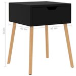 vidaXL Tables de chevet 2 Pièces Noir 40x40x56 cm Aggloméré