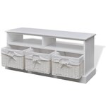 vidaXL banc de stockage Aarau blanc
