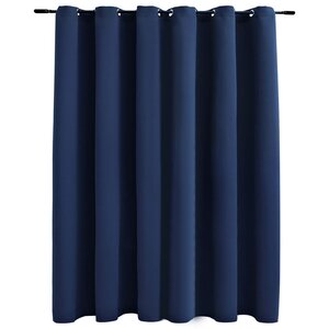 vidaXL Rideau occultant avec anneaux en métal Bleu 290x245 cm