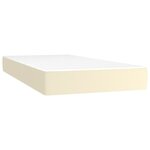 vidaXL Lit à sommier tapissier avec matelas Crème 200x200cm Similicuir