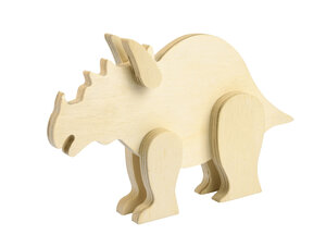 Déco en bois Dinosaure (Tricératops) 16 x 10 5 x 2 7 cm