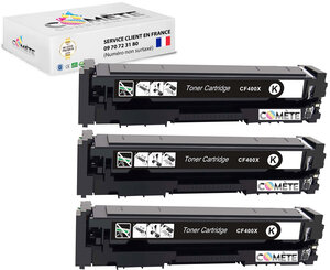 3 toners compatibles avec hp 201 cf400x noir 3bk