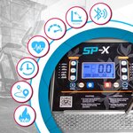 Tapis de course pliable spx -14km/h - 2 0 cv - 12 programmes  inclinaison  capteurs pouls  ecran lcd et haut-parleurs