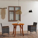 vidaXL Ensemble de salle à manger de jardin 3 Pièces Gris