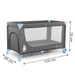 Kinderkraft lit d'enfant de voyage joy bleu et gris