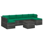 vidaXL Salon palette de jardin 8 Pièces avec coussins Bois de pin massif