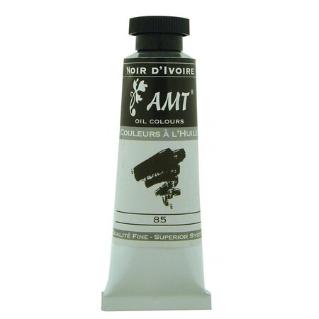 Peinture à l'huile fine en tube noir d'ivoire 45ml - amt
