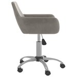 vidaXL Chaises pivotantes à manger lot de 2 Gris clair Velours