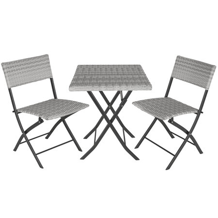 Tectake Salon de jardin TREVI 2 personnes - gris clair