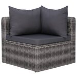 vidaXL Salon de jardin 10 Pièces avec coussins Résine tressée Gris