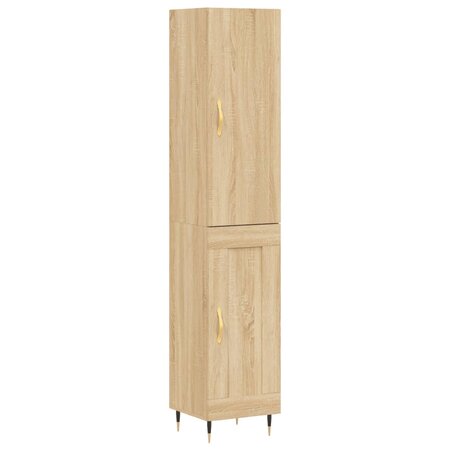 vidaXL Buffet haut Chêne sonoma 34 5x34x180 cm Bois d'ingénierie
