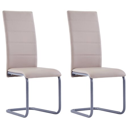 vidaXL Chaises à manger cantilever lot de 2 cappuccino similicuir