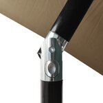 vidaXL Parasol à 3 niveaux avec mât en aluminium Taupe 2 m