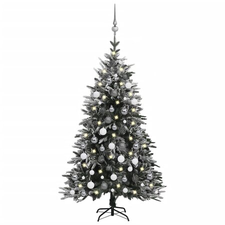 vidaXL Arbre de Noël artificiel LED et flocons de neige 120 cm PVC PE