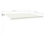 vidaXL Auvent automatique avec capteur de vent et LED 500x350 cm Crème