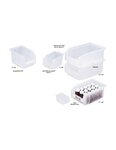 (lot   48 bacs) bac à bec plastique translucide 160 x 103 x 75mm