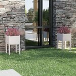 vidaXL Jardinières d'extérieur 2 Pièces Blanc 40x40x70 cm Bois de pin