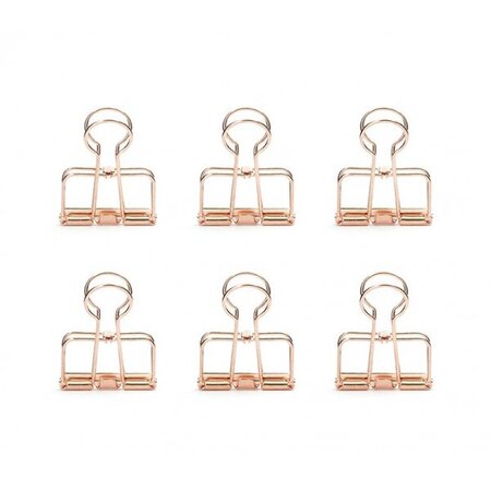 Pinces double-clip x 6 - cuivré