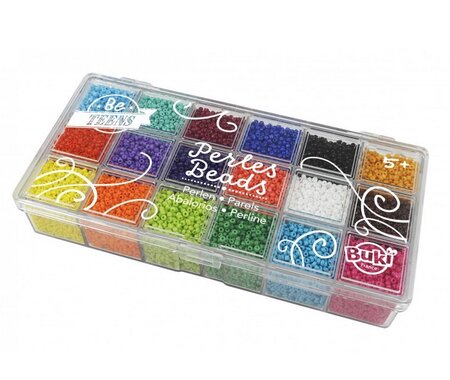Boite de perles de rocaille opaques