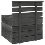 vidaXL Salon palette de jardin 3 Pièces Bois de pin massif Gris foncé