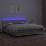 vidaXL Sommier tapissier matelas LED Cappuccino 180x200 cm Similicuir