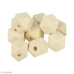 Perle bois Lucy polygone 15mm 10 pièces