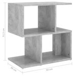 vidaXL Table de chevet Gris béton 50x30x51 5 cm Aggloméré