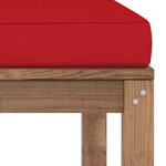 vidaXL Repose-pied de jardin avec coussin rouge