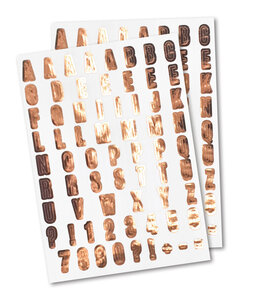 Sticker Alphabet métallique Cuivré 134 pièces