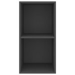 vidaXL Meuble TV mural Gris 37x37x72 cm Aggloméré