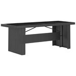 vidaXL Mobilier à dîner jardin 7 Pièces avec coussins Résine tressée Noir