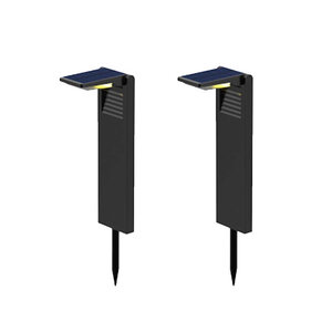 Lot de 2 balises solaires 2x ostry noir plastique 150lm