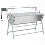 vidaXL Broche à rôtir de barbecue Fer et acier inoxydable