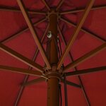vidaXL Parasol avec mât en bois 330 cm Terre cuite