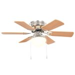 vidaXL Ventilateur de plafond orné avec lumière 82 cm Marron clair