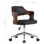 vidaXL Chaises pivotantes à manger lot de 6 bois courbé et similicuir