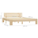 vidaXL Cadre de lit Bois de pin massif 180 x 200 cm