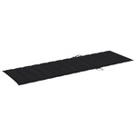 vidaXL Chaise longue double et coussins noir Bois de pin imprégné