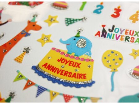 Autocollants - Anniversaire au zoo ! - Paillettes