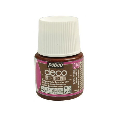 Peinture acrylique opaque mate - Ombre brûlée - 45 ml